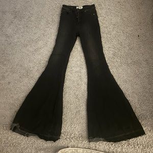 black bell bottom jeans